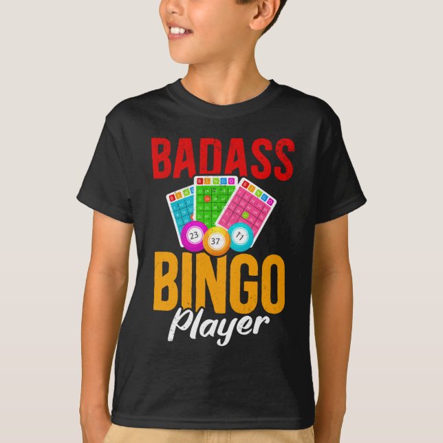 Camiseta Engraçado Bingo Balls Sarcástico Jogador de Bingo (Frente)