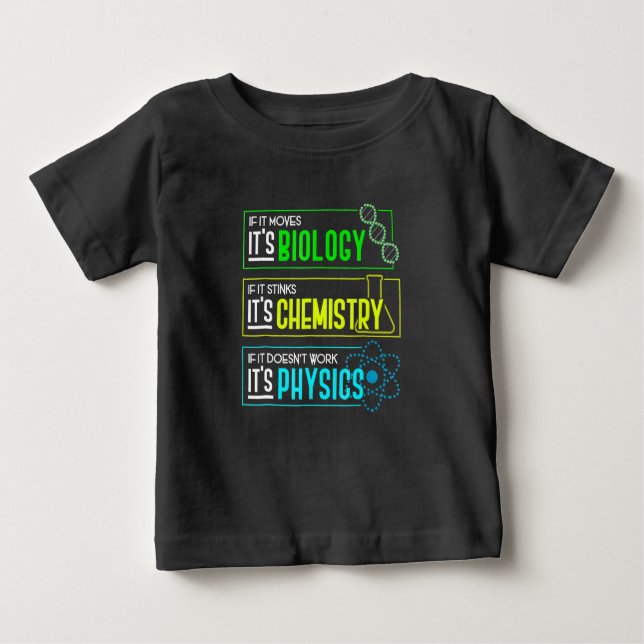 Camiseta Engraçado Biologia Química Física Nerd de Ciência (Frente)