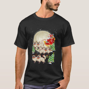 Camiseta Engraçado Birman Cat Reindeer Papais noeis Sleigh