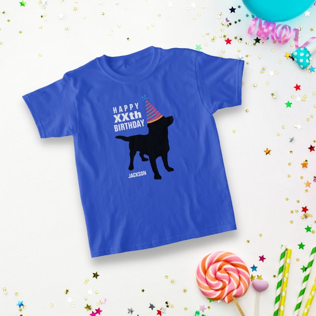 Camiseta Engraçado Black Lab Personalizado Idade e Nome Ani (Criador carregado)