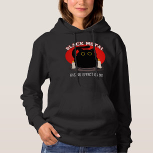 Camiseta Engraçado Black Metal Satânico Gato Catita Hoodi