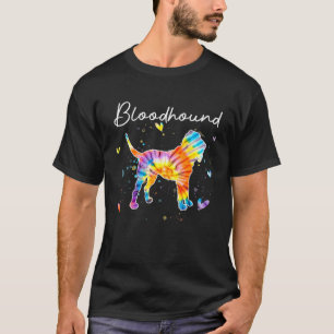 Camiseta Engraçado Bloodhound Tie Dye Rainbow Dog