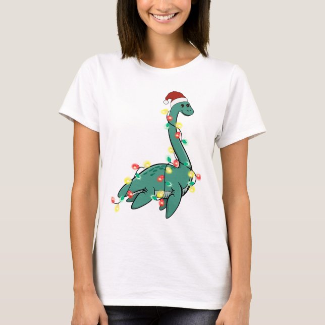 Camiseta Engraçado Bom Natal Monstro da Lochness (Frente)