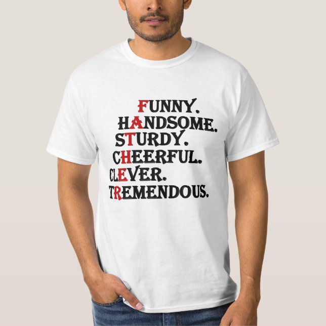 Camiseta Engraçado bonito e elegante esperto padre (Frente)