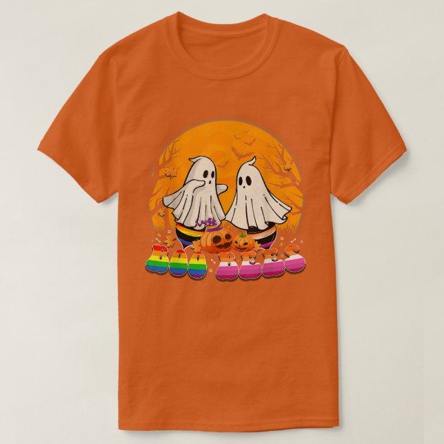 Camiseta Engraçado Boo Bebês Gay Lésbica Boo LGBT Halloween (Frente do Design)