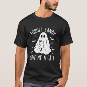 Camiseta Engraçado Boo Fantasma Negro Esquece O Docinho Me