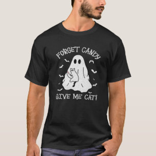 Camiseta Engraçado Boo Fantasma Negro Esquece O Docinho Me