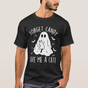 Camiseta Engraçado Boo Fantasma Negro Esquece O Docinho Me