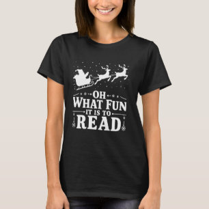 Camiseta Engraçado Bookworm Santa Claus Leitura Xmas