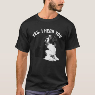 Camiseta Engraçado Borda Collie Art Men Mulheres Puppy Fron