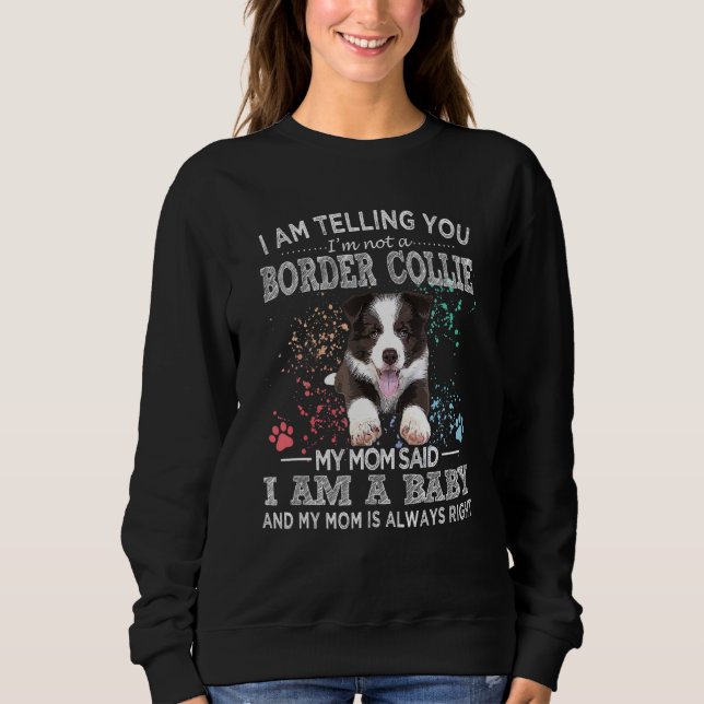 Camiseta Engraçado Borda Collie Mãe Cachorro (Frente)