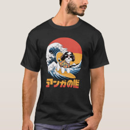 Camiseta Engraçado Bordoodle Japonês Kanagawa Cão-Onda
