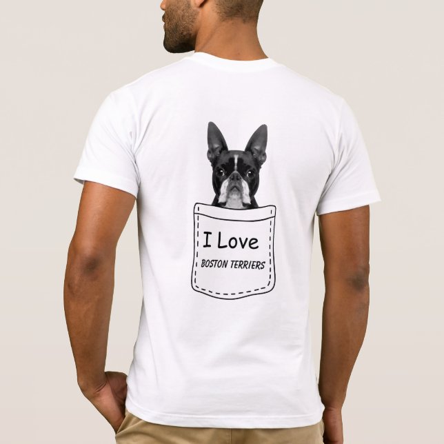 Camiseta Engraçado Boston Terrier Dog Breover (Verso)