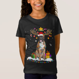 Camiseta Engraçado Boxer Cão-de-Natal-Reindet