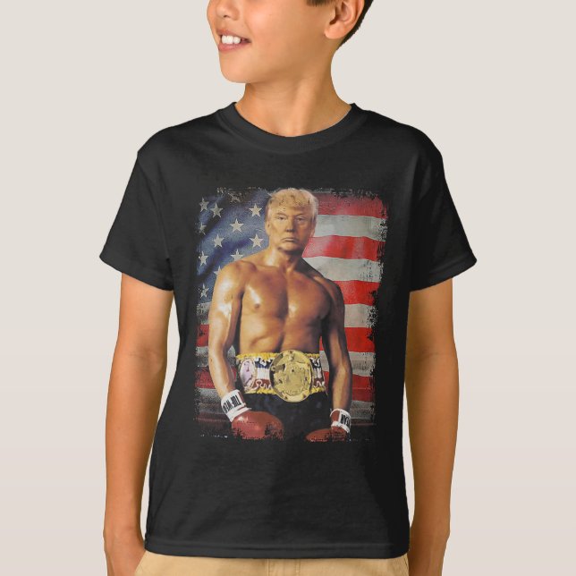 Camiseta Engraçado Boxer Trump Trump Rocky Meme (Frente)