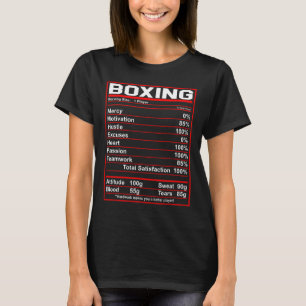 Camiseta Engraçado Boxing Nutrition Facts Boxer