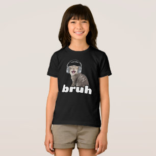 Camiseta Engraçado Bruh Cat