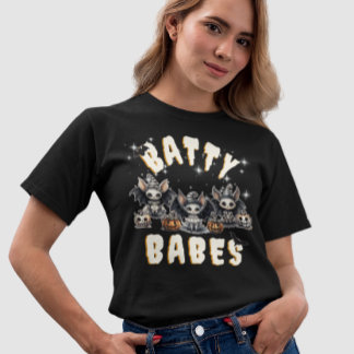 Camiseta Engraçado Bruxa Bat Batty Babes Matando Halloween