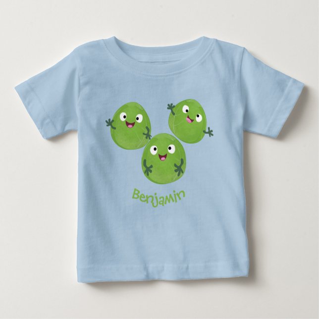 Camiseta Engraçado Bruxelas brota caricatura de legumes (Frente)