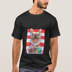 Camiseta Engraçado Buldogue Francês Papai Noel Natal Natal