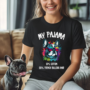 Camiseta Engraçado Buldogue Pajama Francês
