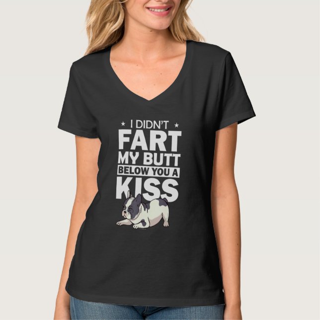 Camiseta Engraçado Bulldog Francês Eu não fiz Bumbum explod (Frente)