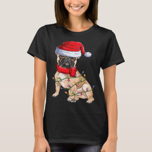 Camiseta Engraçado Bulldog Santa Claus Roupa, Christma