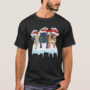Camiseta Engraçado Bulldog Xmas Gift Santa Hat O Buldog Fr