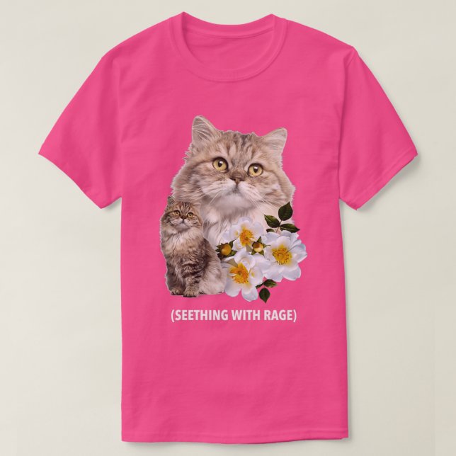 Camiseta Engraçado Busca de Gatos com Gatinho Sarcástico (Frente do Design)