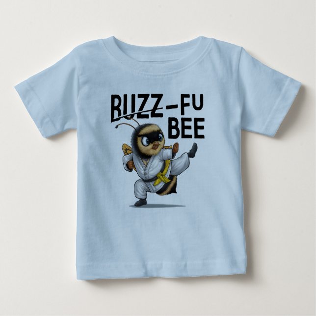 Camiseta Engraçado Buzz-Fu Artes Marciais (Frente)