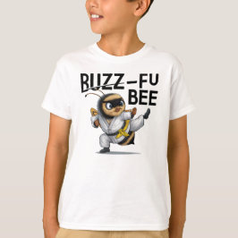 Camiseta Engraçado Buzz-Fu Bee Artes Marciais