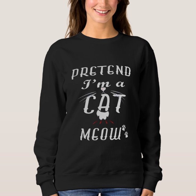 Camiseta Engraçado Ca Fingir Que Sou Um Gato (Frente)