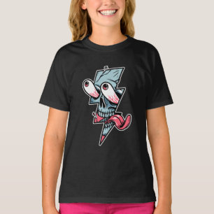 Camiseta Engraçado Cabeça De Cabeça E Forma De Relâmpago