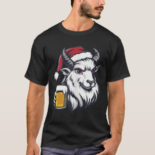 Camiseta Engraçado Cabra De Natal Com BD