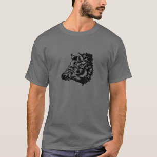 Camiseta Engraçado Caçador de Javalis Caçando Vaca Selva