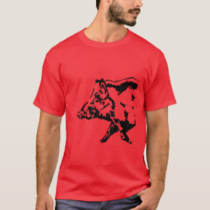 Camiseta Engraçado Caçador de Javalis Selvagens Caçando Ves