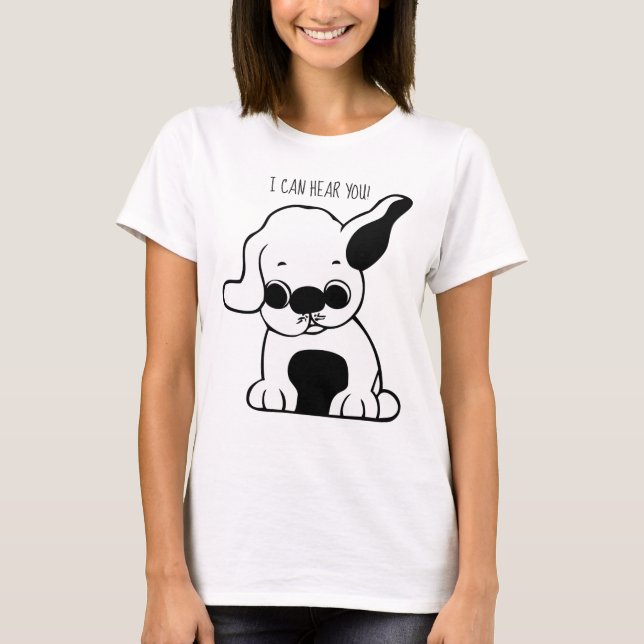 Camiseta Engraçado Cachorro (Frente)