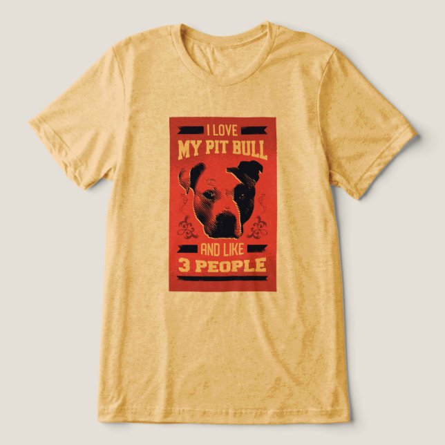 Camiseta Engraçado Cachorro Amor - Pitbull Primeiro (Design frontal)