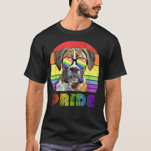 Camiseta Engraçado Cachorro Arco-Íris Óculos LGBT Gay Lésbi