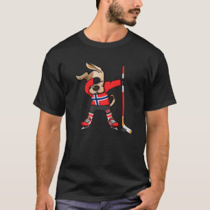 Camiseta Engraçado Cachorro Cachorro Noruega Fãs De Hóqu