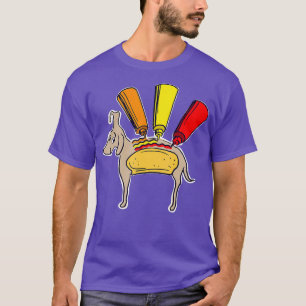 Camiseta Engraçado Cachorro Comida Cachorro Quente Cachorro