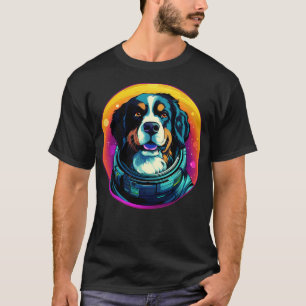Camiseta Engraçado Cachorro da Montanha Bernese Colorindo E