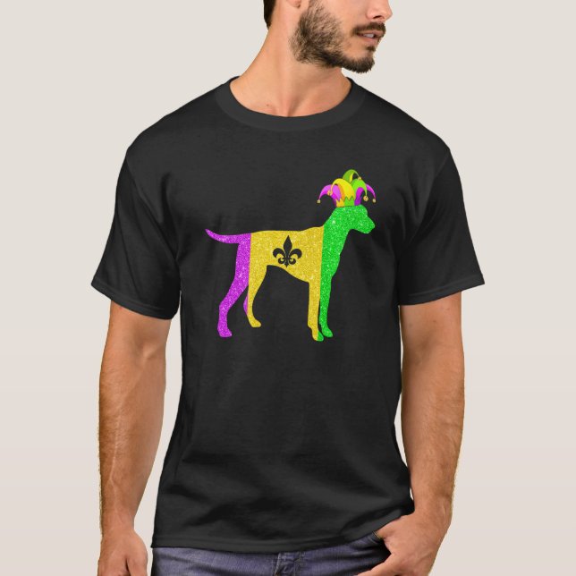 Camiseta Engraçado Cachorro Dalmaciano Lover Mardi Gras (Frente)