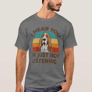 Camiseta Engraçado Cachorro do Basset Retro... Eu só não