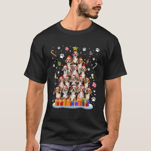 Camiseta Engraçado Cachorro Feio Suando Árvore De Natal Xma (Frente)
