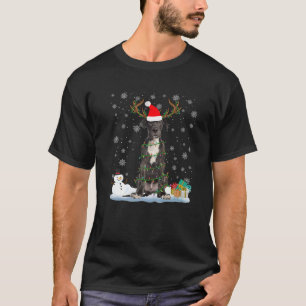 Camiseta Engraçado Cachorro Feio Suando Luzes De Natal Prem