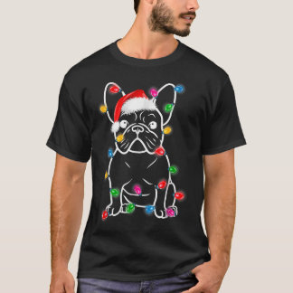 Camiseta Engraçado Cachorro Francês Cachorro Árvore De Nata