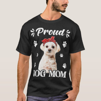 Camiseta Engraçado Cachorro Maltês Mãe Dia de as mães 