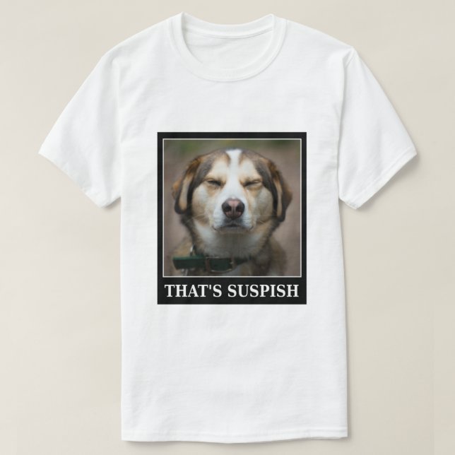 Camiseta Engraçado Cachorro Meme (Frente do Design)
