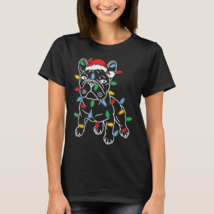 Camiseta Engraçado Cachorro Negro Cachorro de Natal Árvore